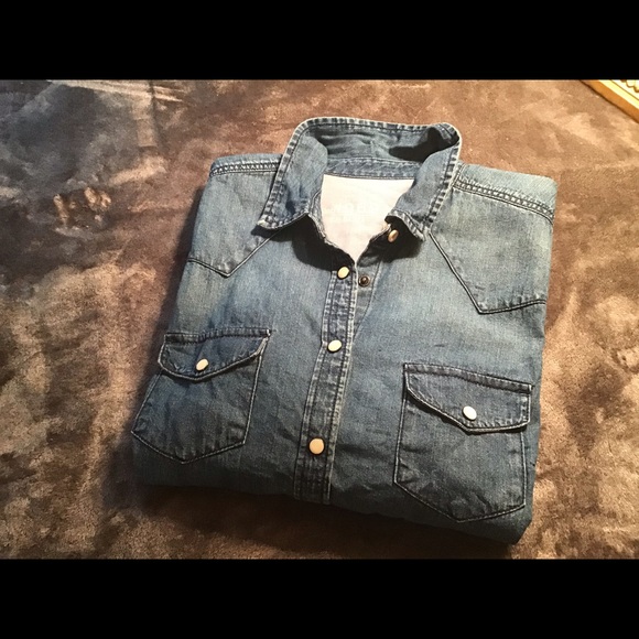 GAP Tops - Gap Dark Denim Shirt